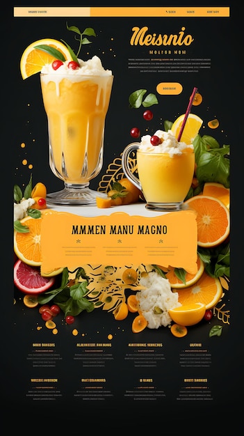 Mango Mastani Drink With Mango Pulp and Ice Cream Sunny and India Culinary Culture Layout Website