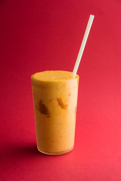 Mango milkshake or thick shake in a glass