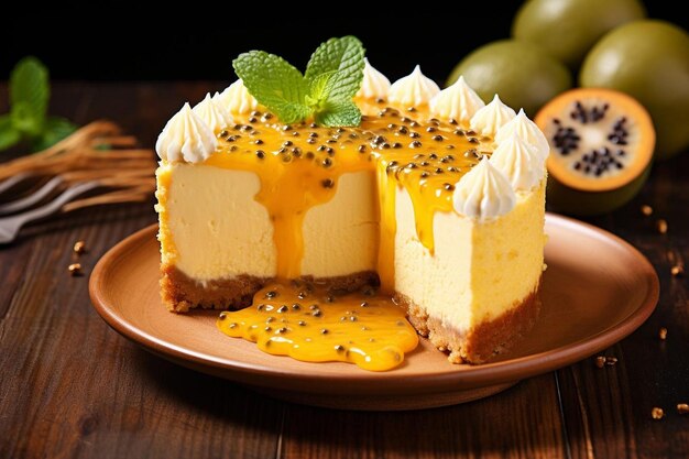 Photo mango passion fruit cheesecake