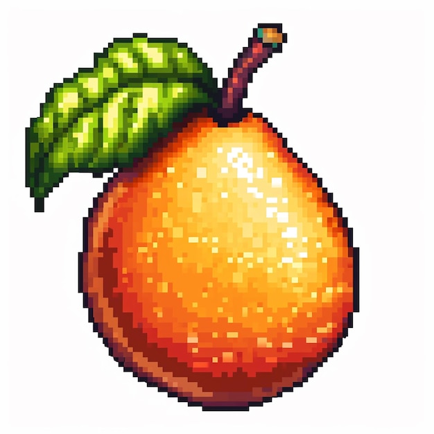 Photo a mango pixel art isolated on white background