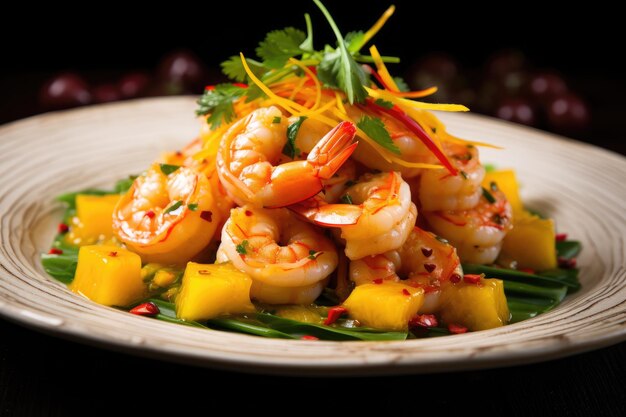 Mango Salad with Garlic Shrimp