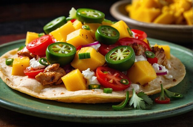 Photo mango salsa blackened fish tostada