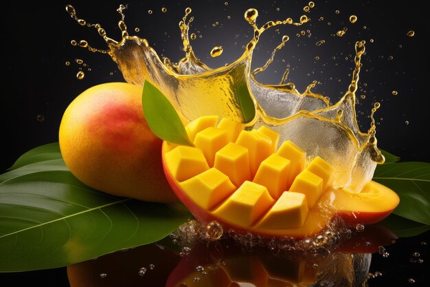 Mango slices fruit Generate Ai