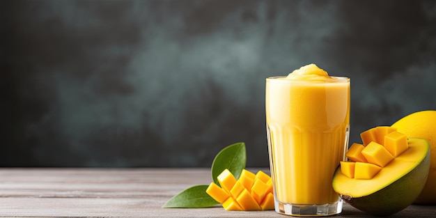 Photo mango smoothie with background