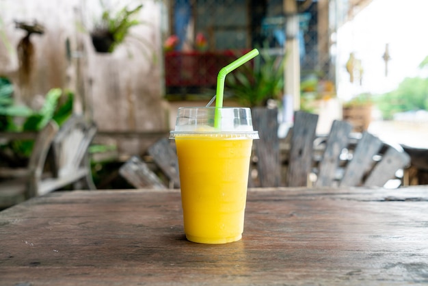 Mango smoothies in take away glass