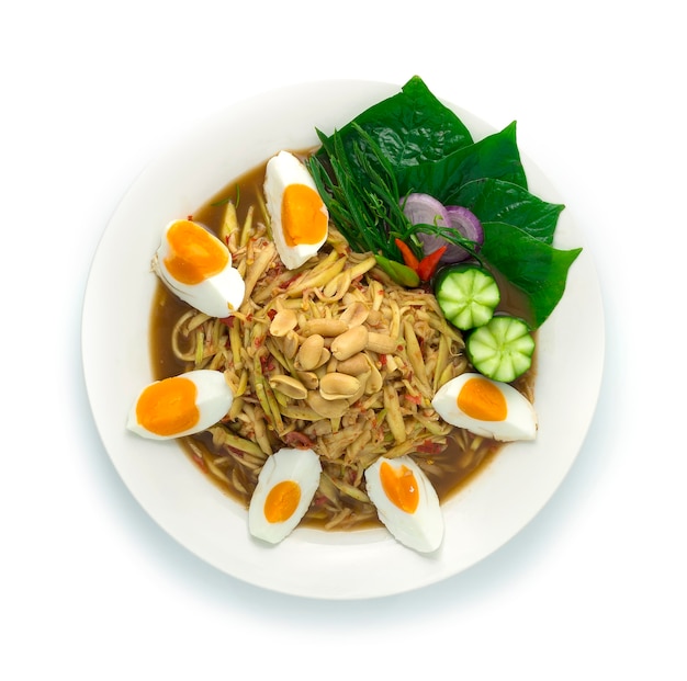 Mango Spicy Salad Served Salt Egg Thai Food Hot  Spicy Tasty Appetizer