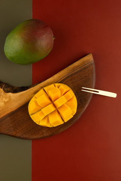 Mango on the table.