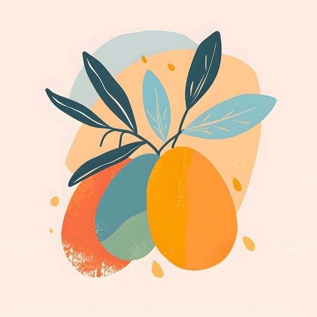 Foto illustrazione vettoriale del mango illustrazione del frutto vettoriale dell'immagine del frutto sfondo del frutto