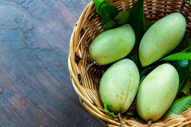 Mangoes on the basket