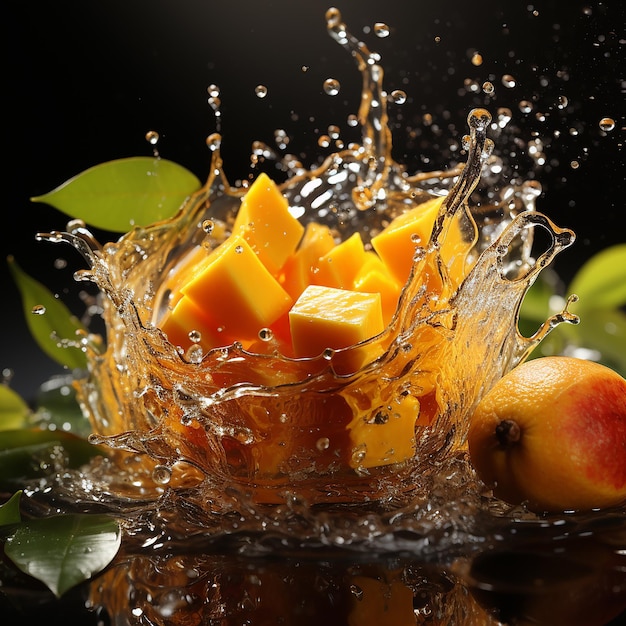 Mangofoto met waterplons