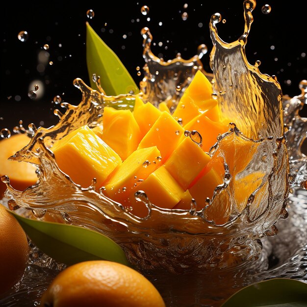 Mangofoto met waterplons