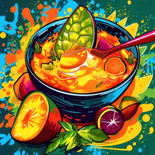 Mangosalsa in een kunststijl