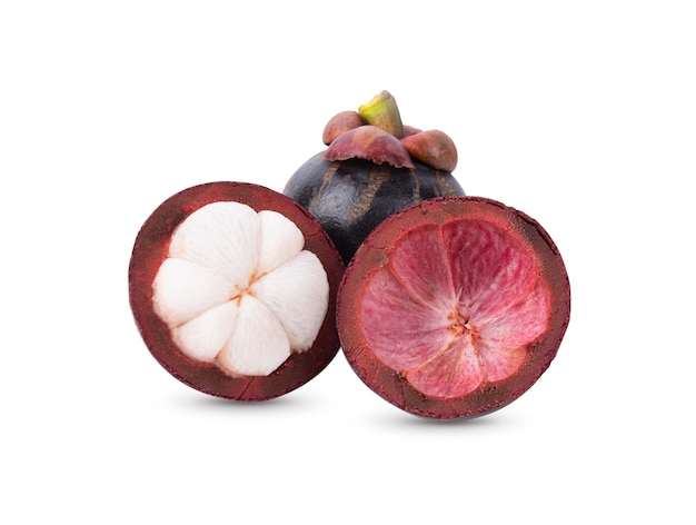 Mangosteen fruit fresh isolated on white background