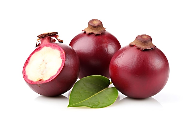 Mangosteen fruit isolated on white background