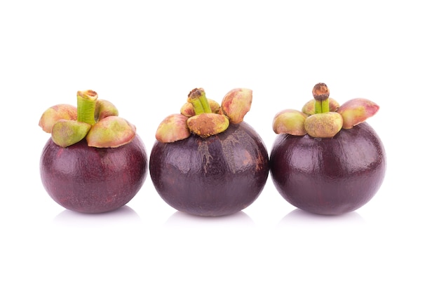 mangosteen fruit isolated on white 