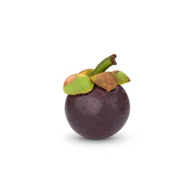 Mangosteen isolated on white background.