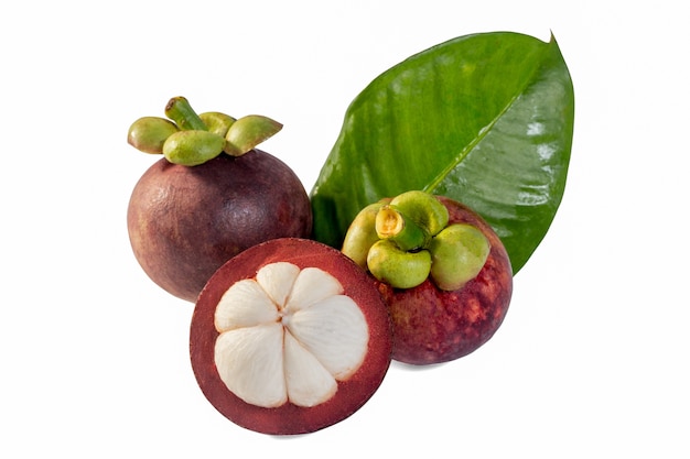 mangosteen isolated on white background