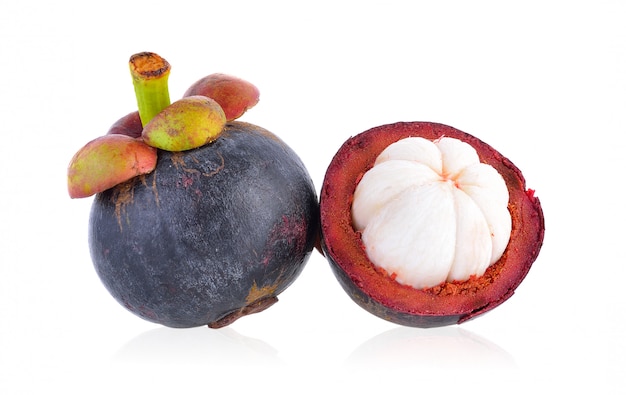 Mangosteen isolated on white background