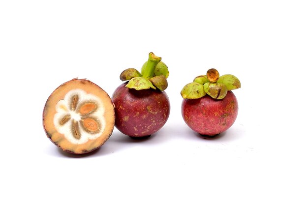 Mangosteen isolated on white background