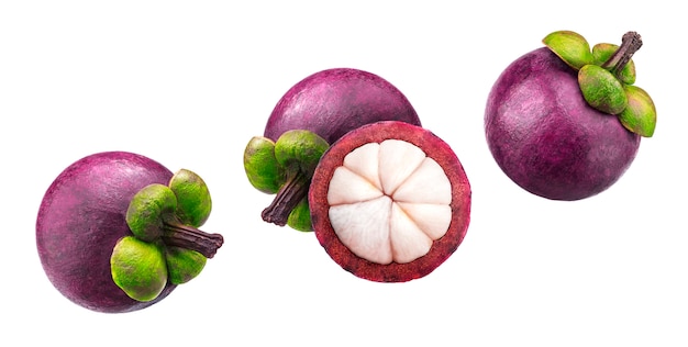 Mangosteen isolated on white background