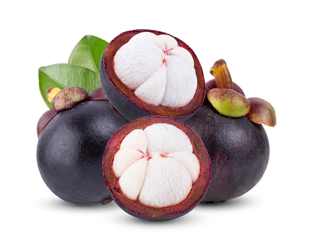 Mangosteen isolated on the white