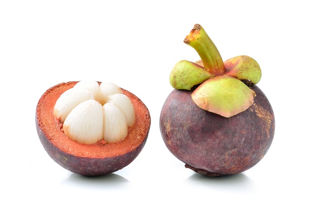 Mangosteen isolated on white