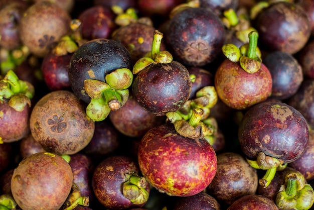 Mangosteen tropical fruit background