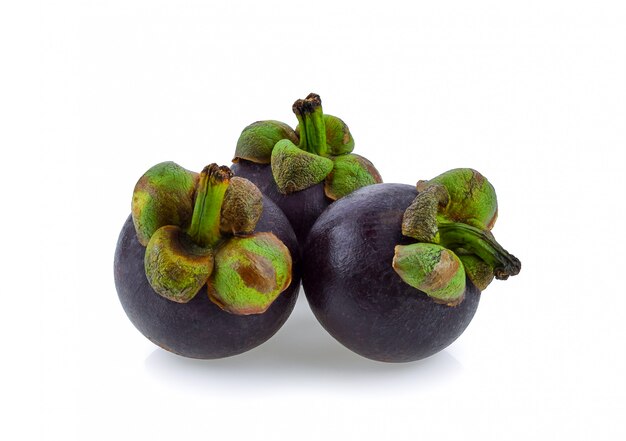 Mangosteen on a white background