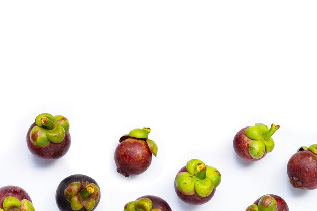 Mangosteen on white background