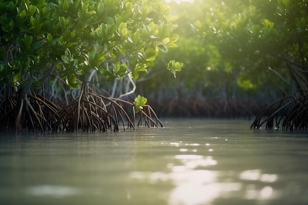 Mangrove green nature and water river sea nature