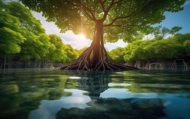 Mangrove in a lake