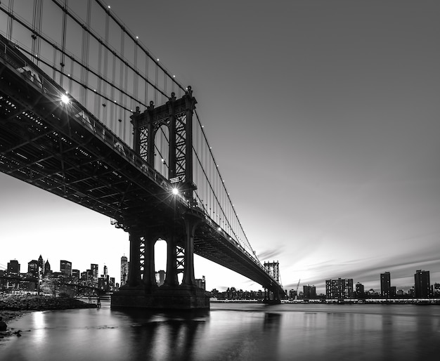 Manhattan Bridge At Night