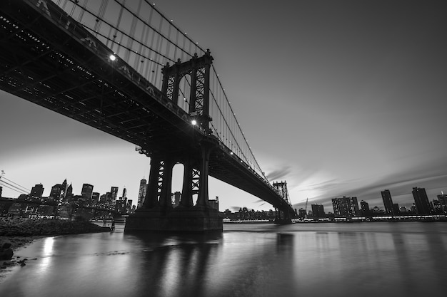 Manhattan Bridge At Night