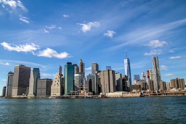 Manhattan centrum skyline uitzicht vanaf Brooklyn New York city USA