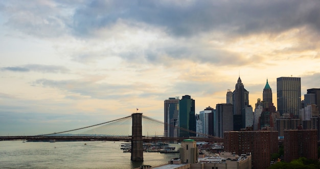 Manhattan skyline photographed by manhattan Bridge.