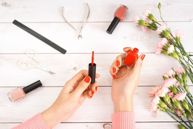 Manicure nagellak meerkleurig