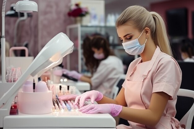 Manicure pedicure salon Woman skin Generate Ai