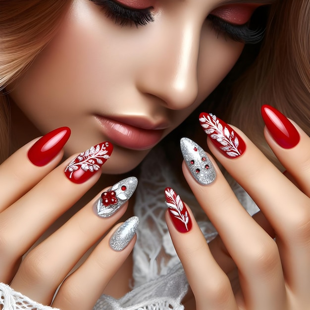 manicure rood en wit