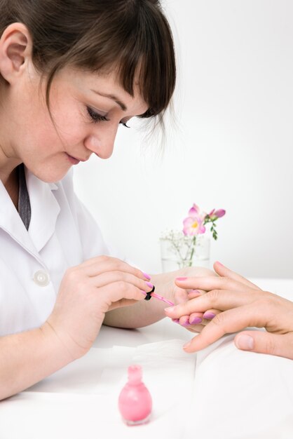 Manicurist at work