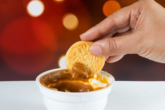 Manjar blanco, and cookies, traditional Colombian Christmas sweets