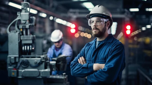 Mannelijke arbeider in een fabriek