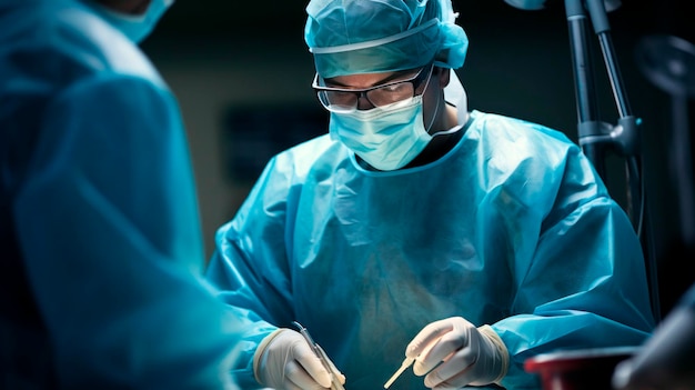 Mannelijke arts-chirurg in de operatiekamer