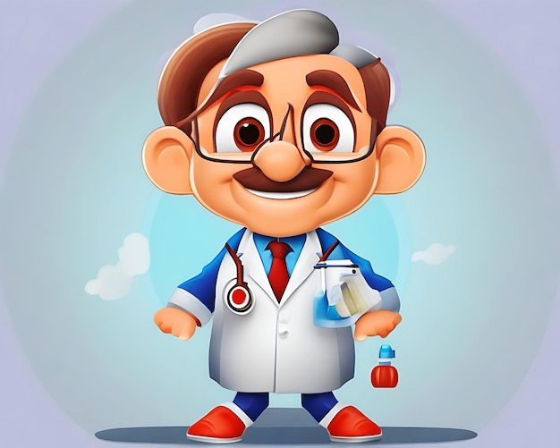 mannelijke cartoon dokter ai genereren