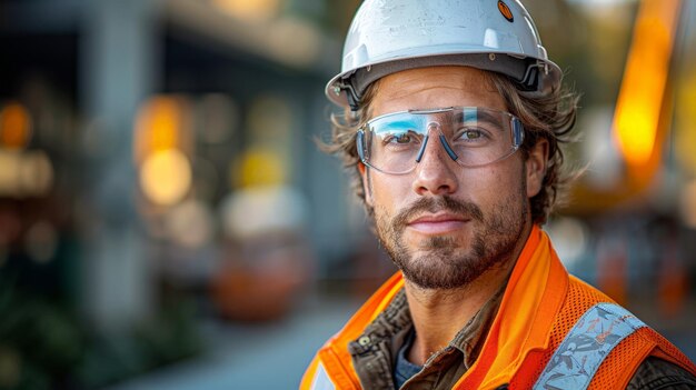 Mannelijke ingenieur met helm en veiligheidsbril