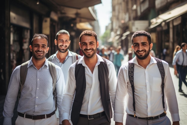 Mannelijke mannen levensstijl samen volwassen groep vriendschap zakenman jonge persoon vrienden gelukkig