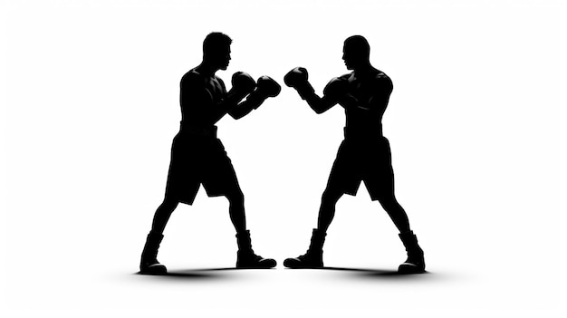 Foto mannen die vechten in een bokspose op een witte achtergrond.