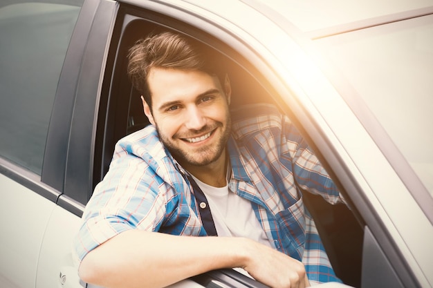 Foto mannen in een auto