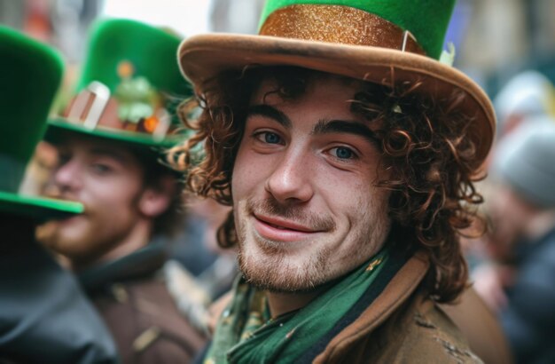 mannen met groene en bruine hoeden op een st patricks day-feest