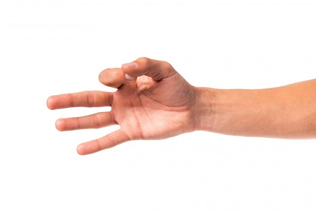 Mannenhand toont een teken.