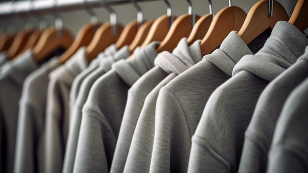 Mannenkleding op hangers in de winkel Toninggenerative ai